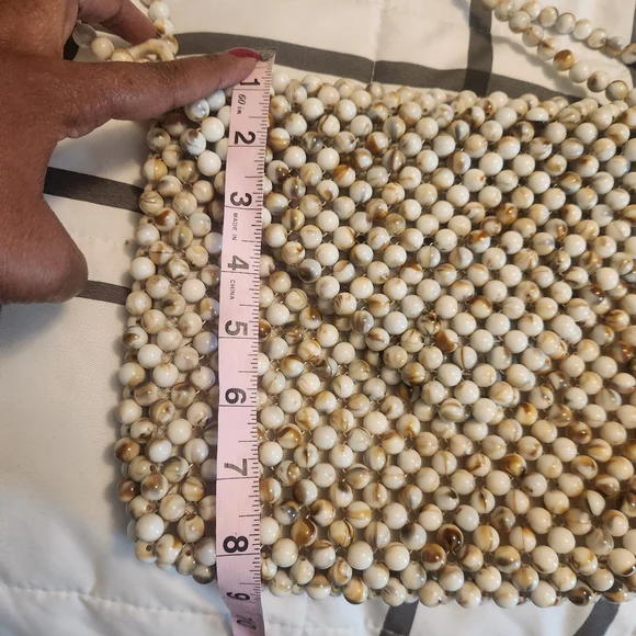 Rachel Ashwell Brown, tan, and cream Beaded Envelope Bag. Never used. - Picture 4 of 5